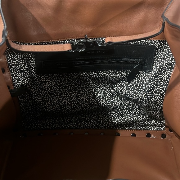 Loeffler Randall Brown and White Leather Work Tote - Picture 4 of 6